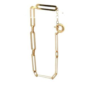 18K Gold Bracelet Paperclip 6.5 inches  2.84 grams
